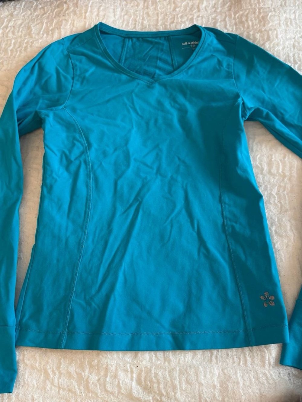 Tuff Athletics Teal V-Neck Long Sleeve Top